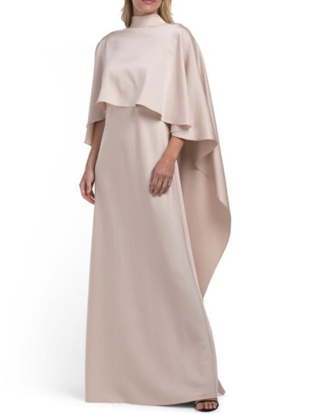 UNGARO Abigail Satin Dress With Cape